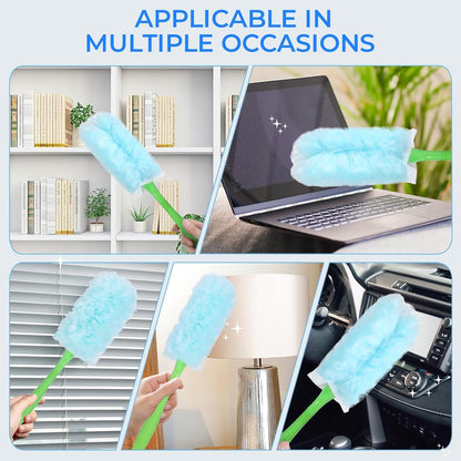 30PCS Disposable Dusters Refills Compatible with Swiffer,180 Degree Electrostatic Disposable Replacement Head for Home,Office,Ceiling Fans,Blinds and Furniture Dusting
