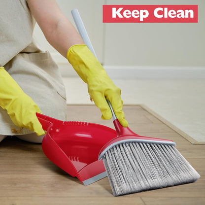 3 Pcs Broom and Dustpan Set 54 Inch Indoor Broom with Dust Pan Combo Set for Home Angle Broom and Dust Pan Kitchen Broom for Floor Cleaning