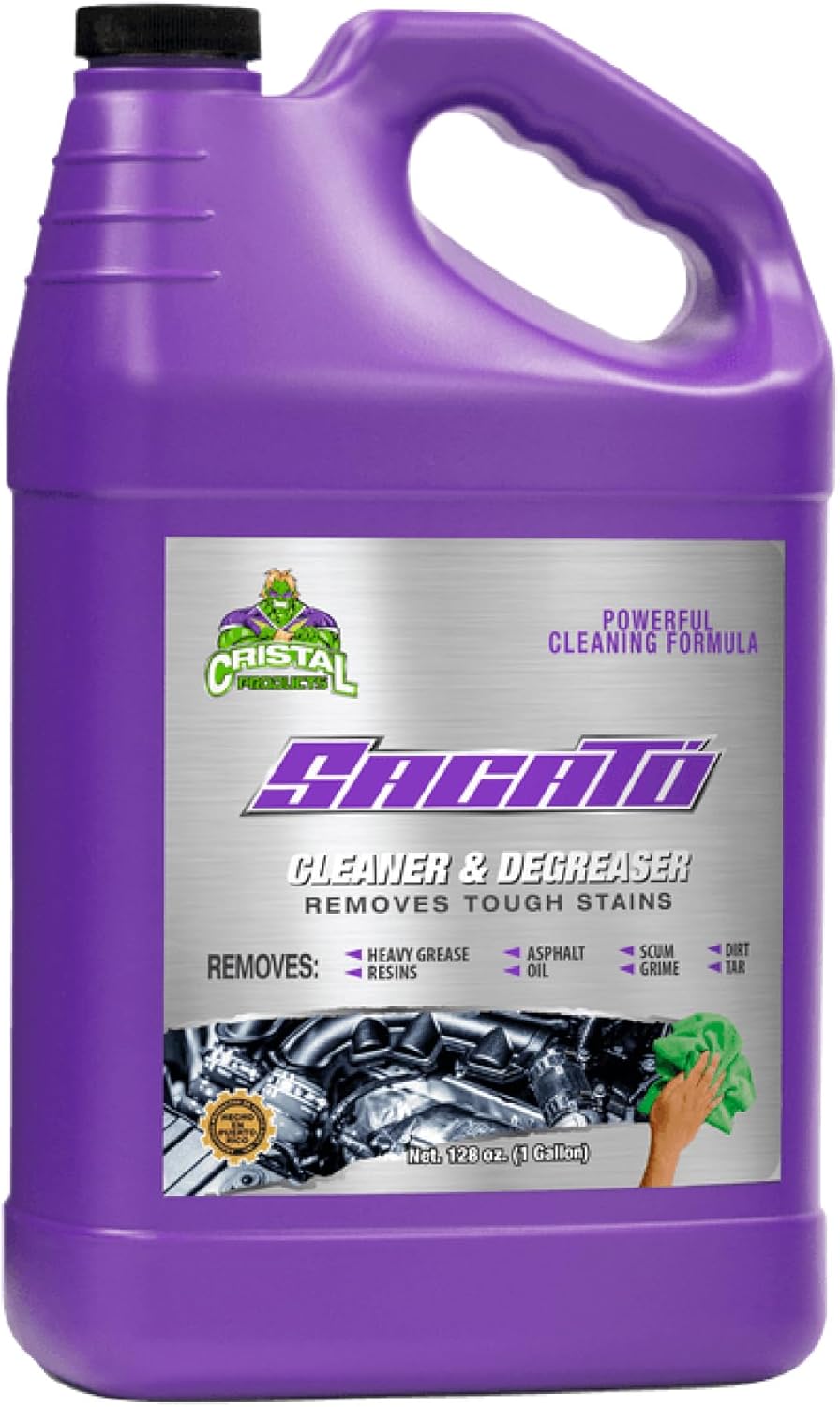 Cristal Products Sacato Cleaner & Degreaser, Liquid, Stainless Steel, 64 Fl Oz, 2 Pack
