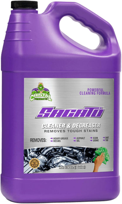 Cristal Products Sacato Cleaner & Degreaser, Liquid, Stainless Steel, 64 Fl Oz, 2 Pack