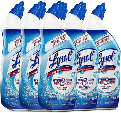 Lysol Hydrogen Peroxide Toilet Cleaner - 24 fl oz (0.8 quart) - Ocean Fresh Scent - Blue - 9/Carton - 98011CT
