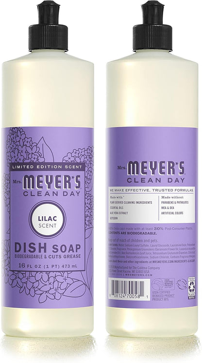 Mrs. MEYER'S Kitchen Set, Dish Soap, Hand Soap, and Multi-Surface Cleaner, 3 CT (Peony)