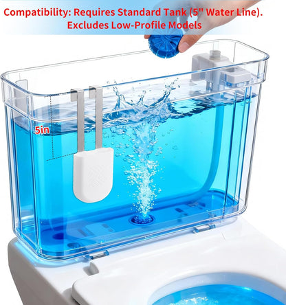 Premium Toilet Tank Tablet Holder – Plastic Hanging Cleaner Caddy (7.5'' x 3.5'' x 2.5'', White) – Toilet Bowl Cleaner Hanging Carrier - Prevents Dissolved Residue in Water Tank