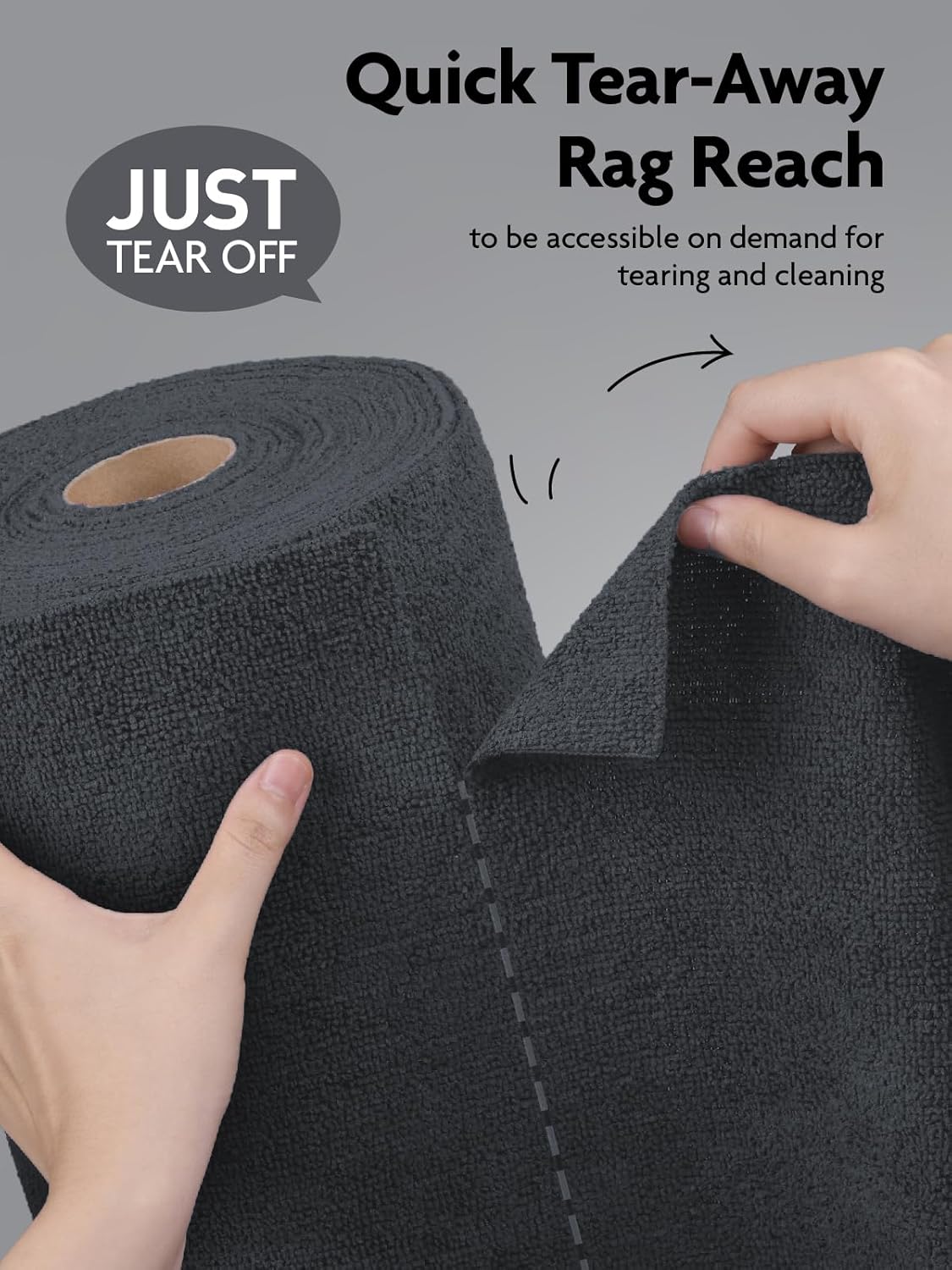 Fantasticlean Microfiber Cleaning Cloth Roll -75 Pack, Tear Away Microfiber Towels, 12" x 12", Reusable, Washable, Scratch Free, Ultra Absorbent Dishcloth for All-Around Cleaning Supplies (White)