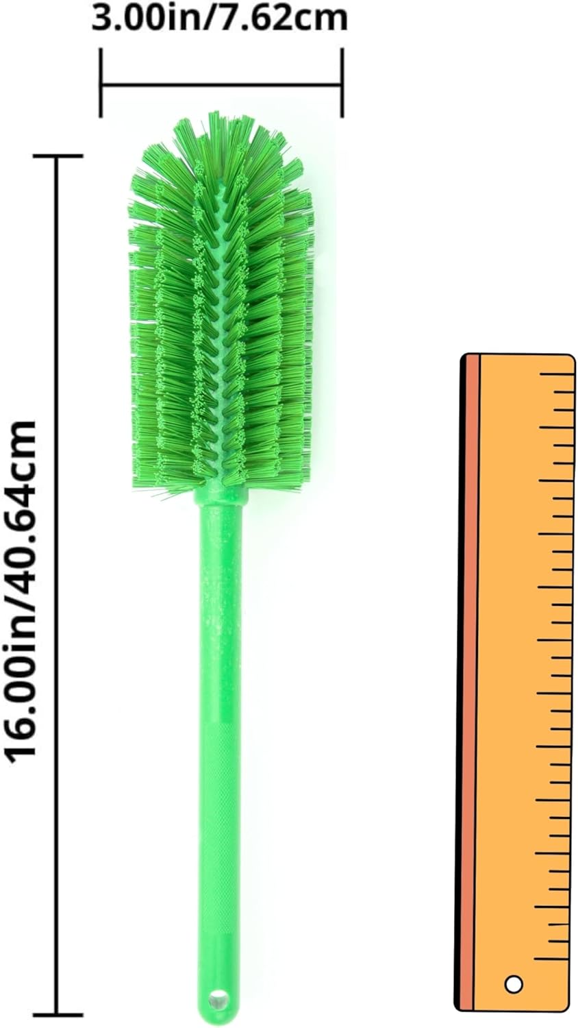 SPARTA Large Water Bottle Brush Ideal for Wide-Mouth Jars, Bottles and Tumblers, Dishwashing Tool with Handle for Home and Commercial Kitchens, Plastic, 12 Inches, White