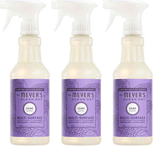 MRS. MEYER'S CLEAN DAY Multi-Surface Everyday Cleaner, Lilac Scent, 16 Ounce Bottle (Pack of 3)