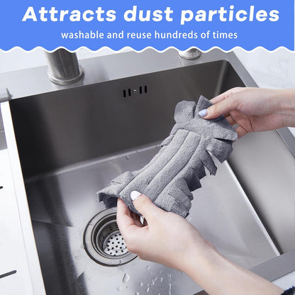 Zubebe 12 Pcs Duster Refill Reusable Fleece Duster Refills Feather Flat Dusters Multi Surface Washable Cleaning Pads Tools for Home, Blinds, Car, Pet, Furniture, Fans (Dark Color)