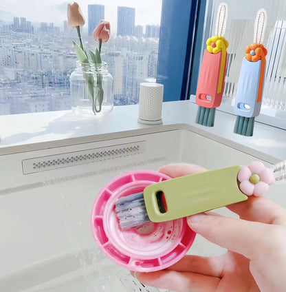 3 in 1 Cup Lid Cleaning Brush, Multifunctional Bottle Brush, Water Bottle Cleaner Brush, Portable Cup Lid Gap Cleaner, Home Kitchen Crevice Brush Tools (3 PCS)