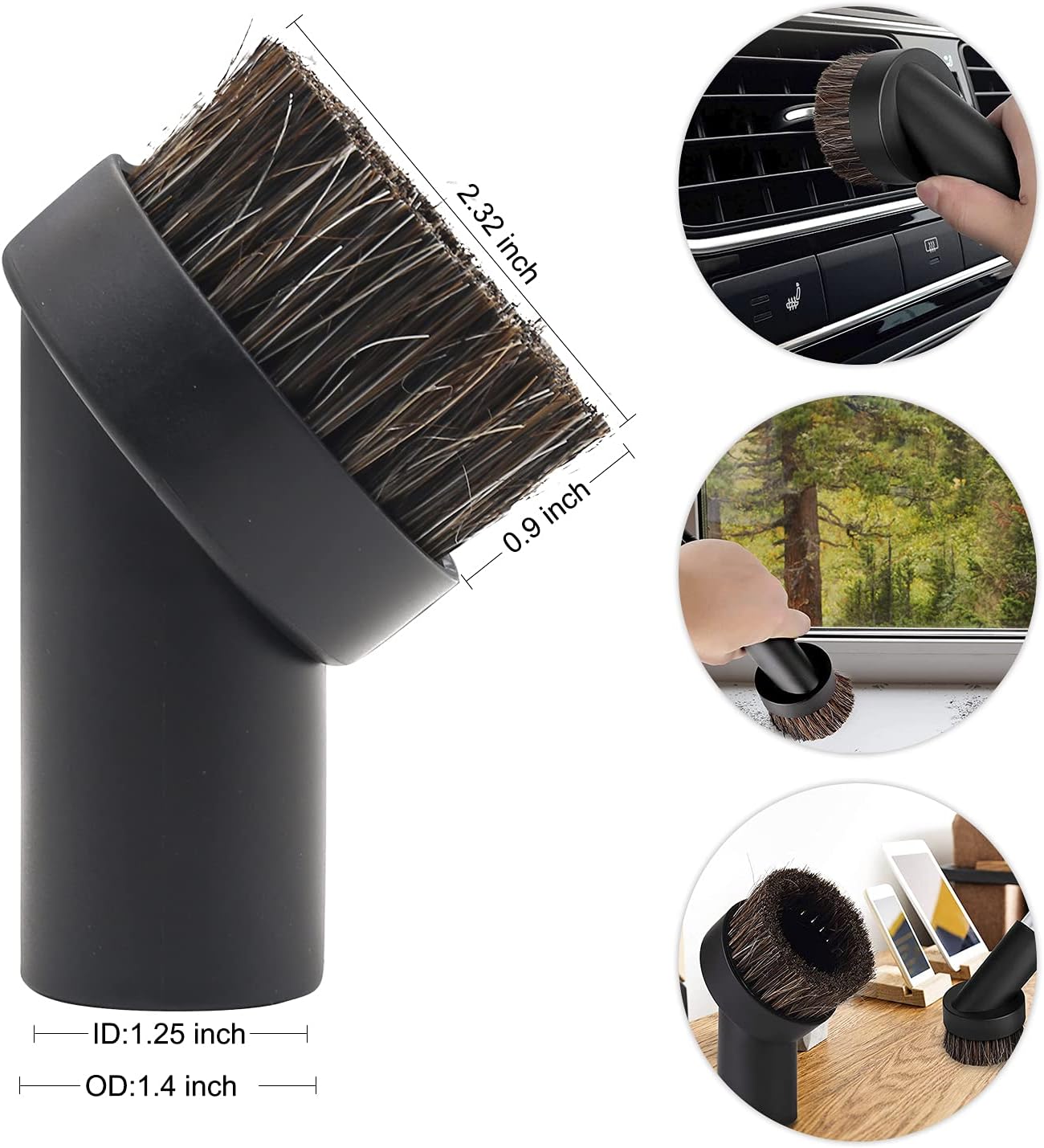 14 Pcs Household Cleaning Vacuum Cleaner Attachments Kit for Shop Vac Accessories with 1 1/4" Vacuum Brush Flexible Crevice Tool, Vacuum Cleaner Straw Tubes and Vacuum Hose Adapter Kit