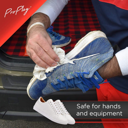 ProPlay Athletic Shoe Cleaning Wipes | Carnauba Wax Included | Repels Water from Shoes | Powerful Cleaner that Removes Dirt, Grass, and Sand | Convenient, Resealable Pack - Unscented 1 Pack