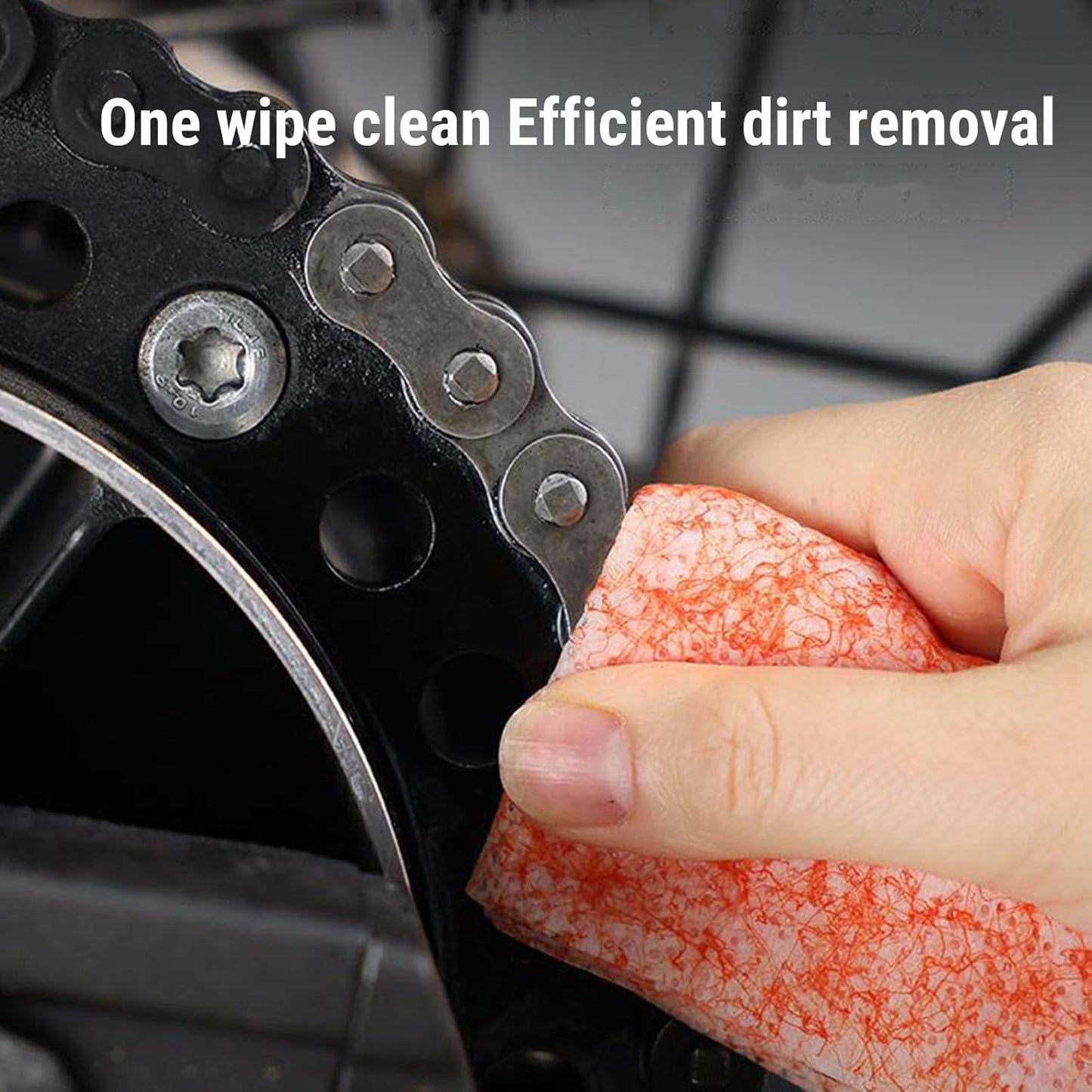 SUNGOOYUE 12pcs Chain Cleaning Wipes, Bike Motorcycle Wipes Individually Packaged Quick Effective Cleaning for Bike Chains Frames Engines Wheels