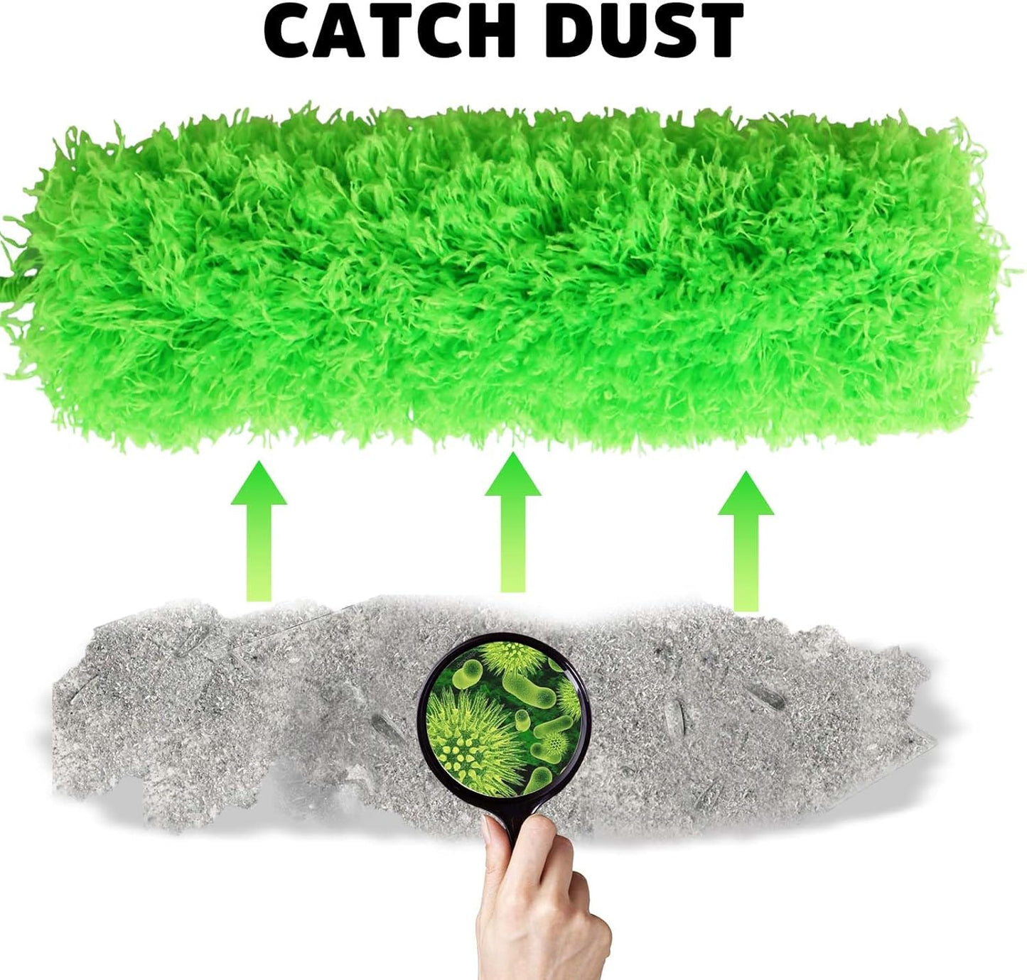 Cobweb Duster with Extension Pole, Bafezoze Ceiling Fan Duster with Long Handle, Spider Web Brush Flat Duster for Under Appliances High Ceilings Outdoor
