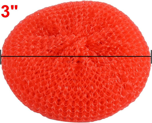 uxcell Plastic Kitchen Dish Pot Pan Mesh Scouring Washing Cleaning Scrubber Pad 5pcs Red
