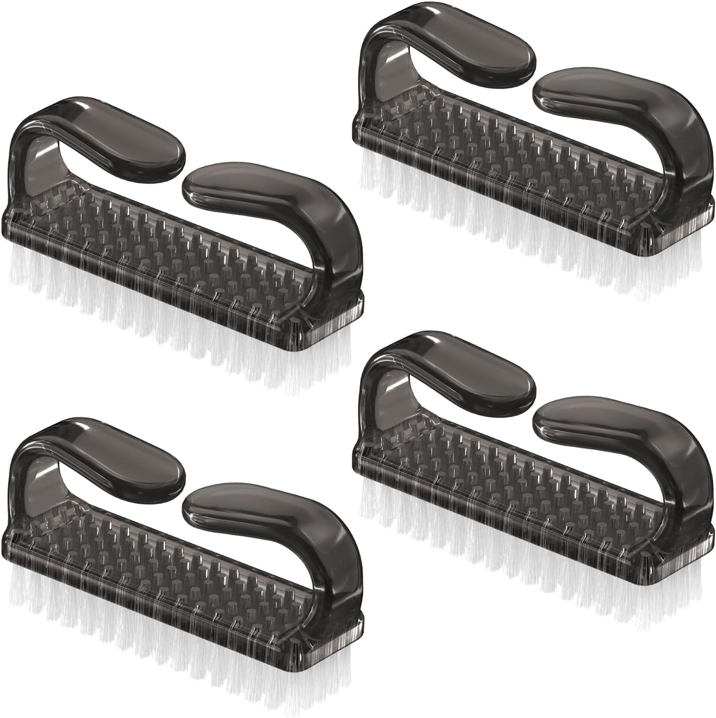 Larbois Handle Grip Nail Brush, Nail Brushes Hand Fingernail Brush Cleaner Scrubbing Kit Pedicure for Toes and Nails Men Women (4 Pack)