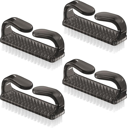 Larbois Handle Grip Nail Brush, Nail Brushes Hand Fingernail Brush Cleaner Scrubbing Kit Pedicure for Toes and Nails Men Women (4 Pack)