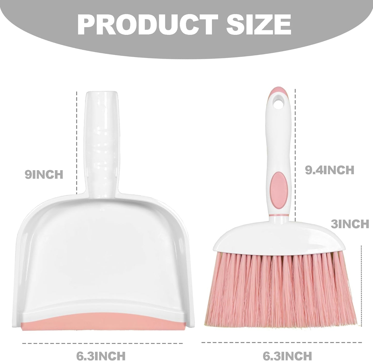 Mini Broom and Dustpan Set Small Broom with Dustpan Combo Set Portable Cleaning Tools for Home Office RV Learning Camping (White+Grey)
