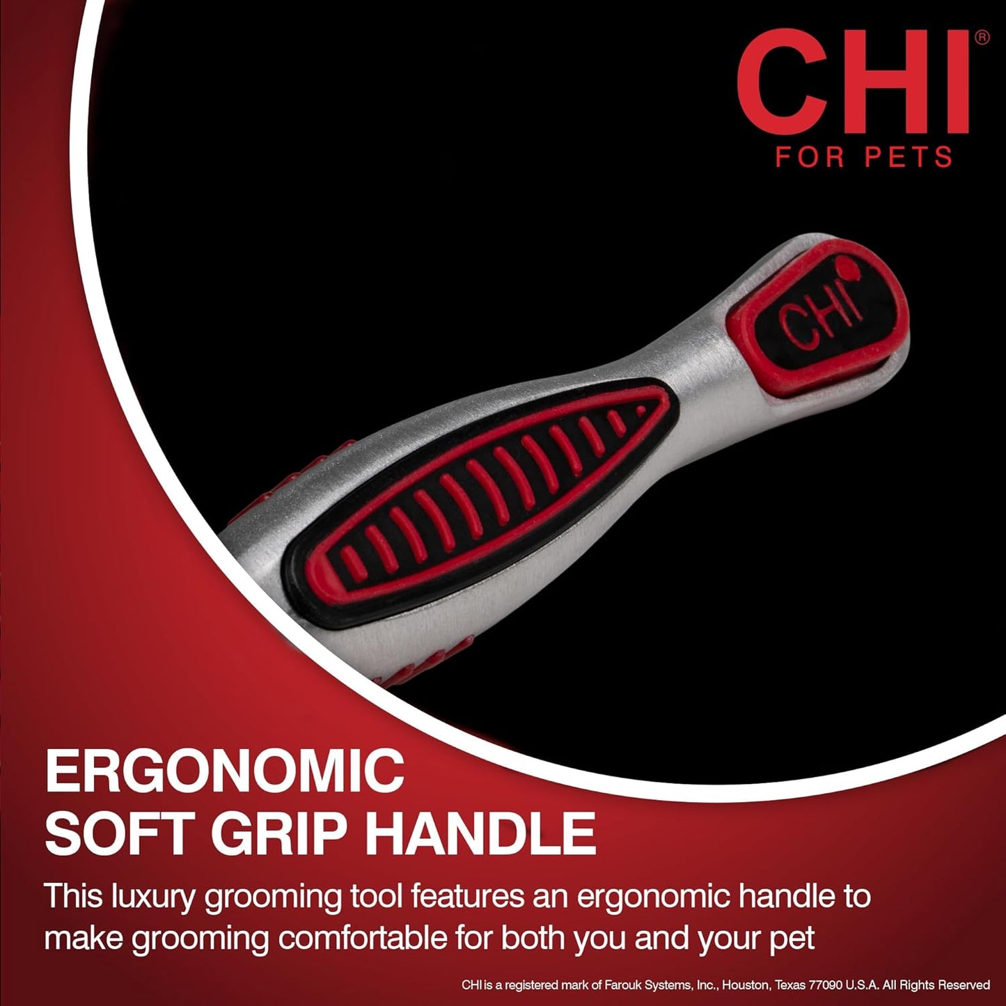 CHI for Dogs Rubber Fur Accumulator Brush, Dog Grooming Tool for Removing Loose Hair and Lint from Coats Furniture Clothing and Car Seats, Flexible Rubber Bristles, Easy Clean Grooming Brush