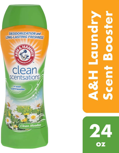 ARM & HAMMER Clean Scentsations In-Wash Scent Booster, Laundry Scent Booster Clean Meadow scent, 24 Oz