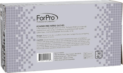 ForPro Disposable Nitrile Gloves, Chemical Resistant, Powder-Free, Latex-Free, Non-Sterile, Food Safe, 4 Mil