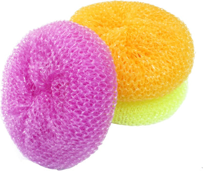 15 Pcs Plastic Dish Scrubbers, Nylon Scouring Pad Mesh Pot Scourers(Blue+Red+Green)