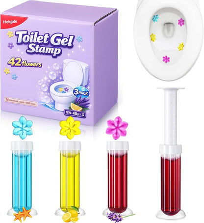 6 Pcs Toilet Gels 84 Count 1 Kind Flower Stamp Bowl Gel Scent Toilet Stain Removal Cleaner Air Freshener Flower Stamps Pack for Bathtubs Bathroom