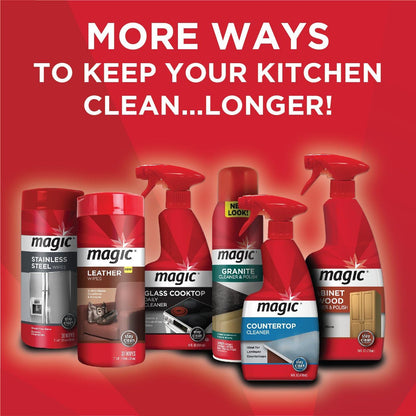 Magic Stainless Steel Cleaner Aerosol - 17 Ounce - Removes Fingerprints Residue Water Marks and Grease From Appliances - Refrigerator Dishwasher Oven Grill etc