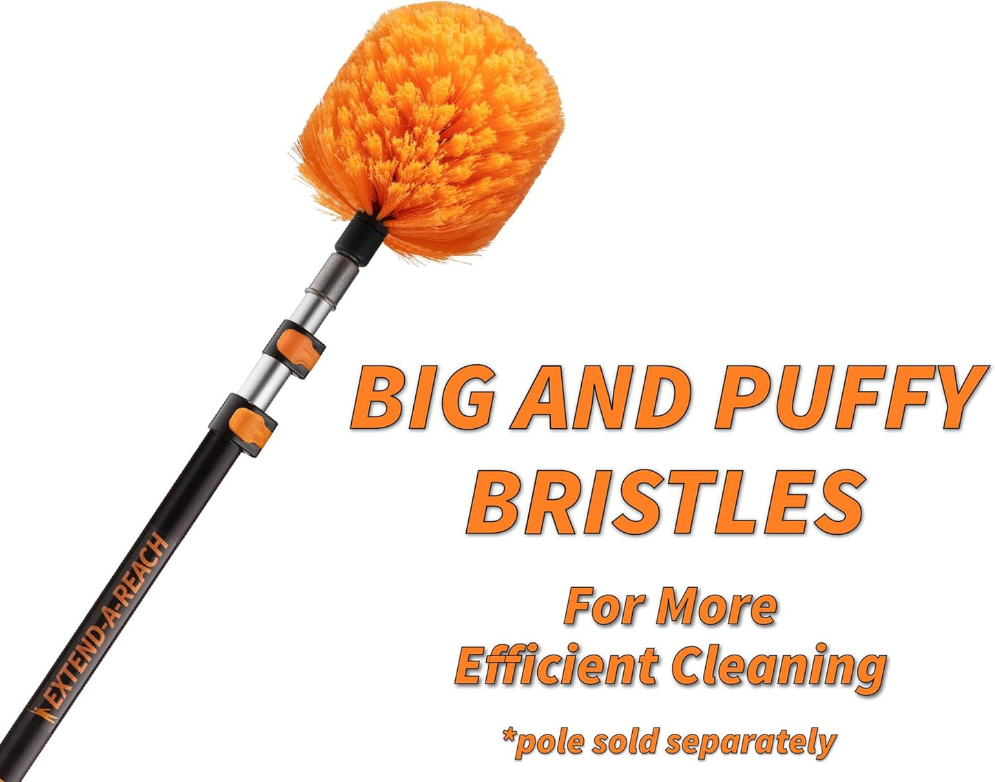 18-48״ Cobweb Duster with Extension Pole Outdoor & Indoor // Cobweb Brush and Spider Web Remover for Outside & Inside Use // Spider Brush with Lightweight & Sturdy Telescopic Extension Pole