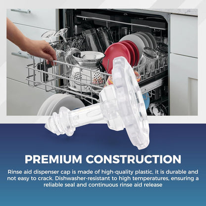 WP3378134 Dishwasher Rinse Aid Cap Compatible with Whirlpool Maytag KitchenAid Jenn-Air Dishwashers, Rinse Aid Dispenser Cap Replacement AP6008208 3378134 3369155 3369200 3369512