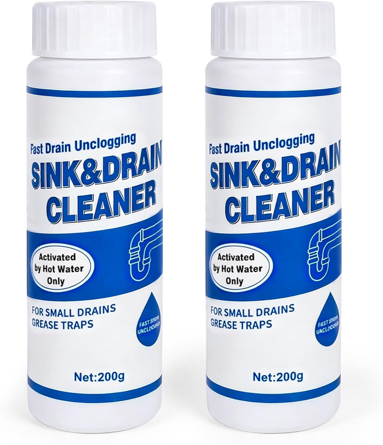 Sink Drain Clog Cleaner 400g: Upgraded Powerful Unclogger for Kitchen Sink, Bathroom Tub and Shower Drain, Effective Clog Remover