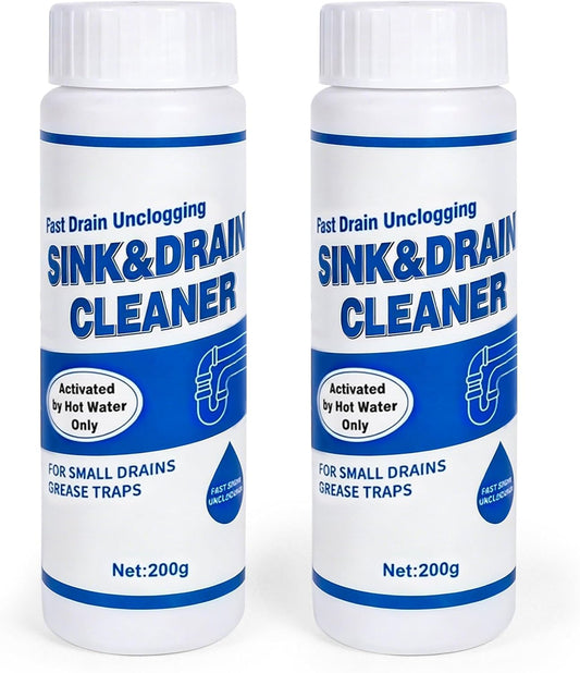 Sink Drain Clog Cleaner 400g: Upgraded Powerful Unclogger for Kitchen Sink, Bathroom Tub and Shower Drain, Effective Clog Remover