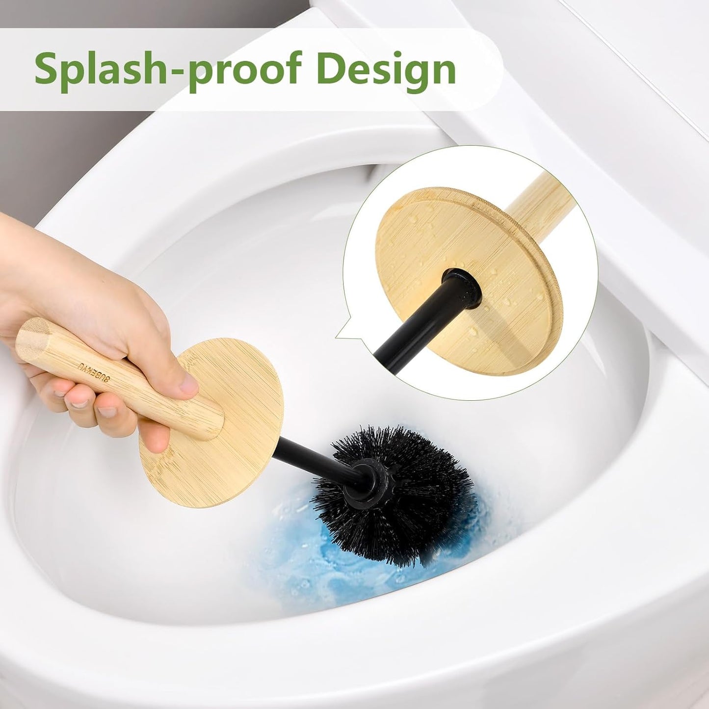SUBEKYU Toilet Brush, Toilet Bowl Brush and Holder Set, Bathroom Toilet Bowl Cleaner Scrub Brush Set Scrubber for Deep Cleaning, White