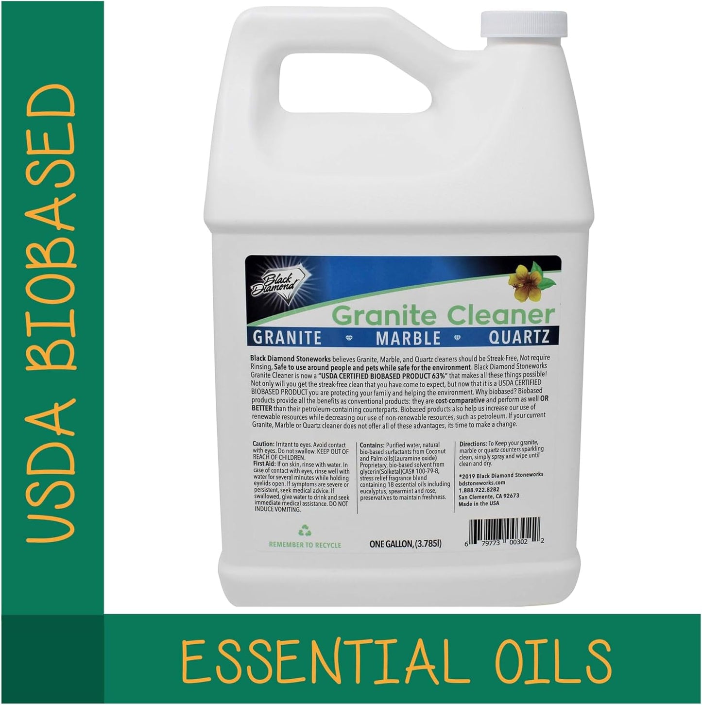 Black Diamond Stoneworks Granite Counter Cleaner: USDA Certified BIOBASED- Safe for Granite and other stone countertops. Safe for food contact formula to keep your countertops looking fresh and clean!