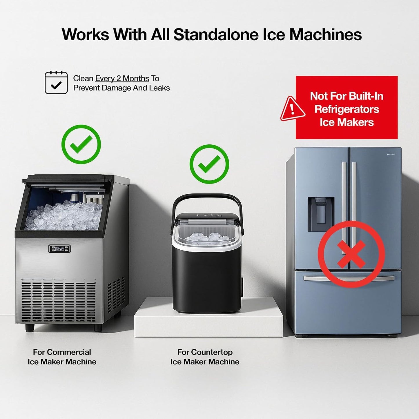 Ice Machine Cleaner and Descaler 32 oz | Ice Maker Cleaner for All Brands; Opal, Scotsman, Manitowoc, Affresh, etc. Countertop Icemaker Cleaners Solution | Icemaker Cleaners and Descaler 100% Active!