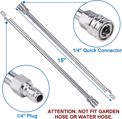 Biswing 14" Pressure Washer Surface Cleaner with 4 Wheels, Stainless Steel Power Washer Accessory for Driveways Sidewalks Patios Cleaning, 1/4" Quick Connector, 2 Extension Wand Attachments, 4000 PSI