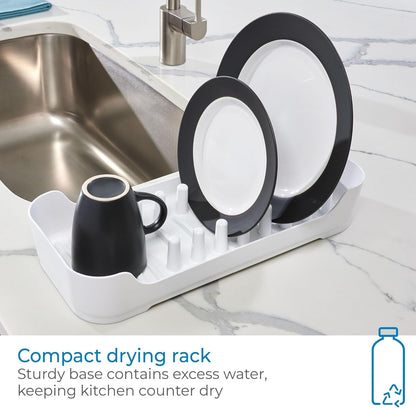 iDesign Recycled Plastic Double Suction Sink Caddy, White
