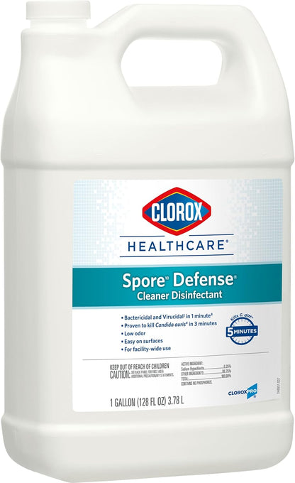 Clorox Healthcare Spore Defense Cleaner Disinfectant, Closed System Refill Bottle, 128 Fluid Ounces (Package May Vary)