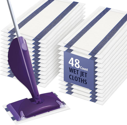 AIR U+ Disposable Mop Pad Refills for Swiffer Wet Jet Mops, Thickned and Absorbent Wet Pads Refill, 60 Count