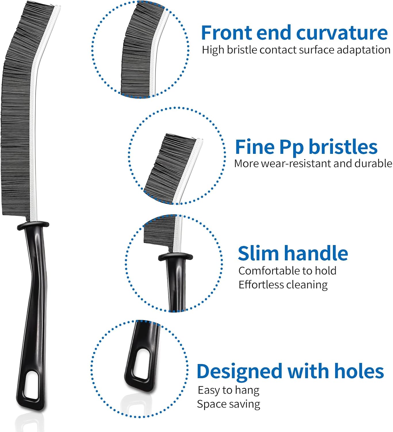 8Pcs Hard Bristle Crevice Cleaning Brush Set,Heavy Duty Grout Brush Kit, Deep Clean Brush for Stove, Window Track, Tile Gap Cleaning, Car Interior Gap Cleaning Tools