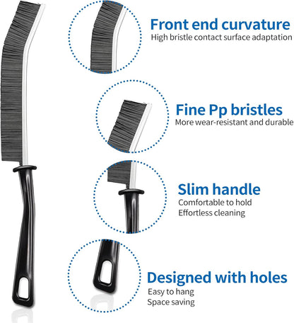 8Pcs Hard Bristle Crevice Cleaning Brush Set,Heavy Duty Grout Brush Kit, Deep Clean Brush for Stove, Window Track, Tile Gap Cleaning, Car Interior Gap Cleaning Tools