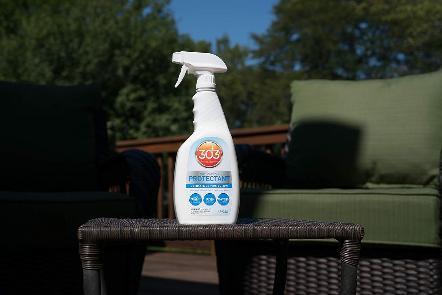 303 Products (30308CSR) UV Protectant Spray for Vinyl, Plastic, Rubber, Fiberglass, Leather & More – Dust and Dirt Repellant - Non-Toxic, Matte Finish, 16 Fl. oz., White