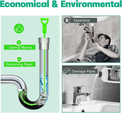 Drain Snake Hair Drain Clog Remover - 3 Pack Shower Snake Sink Unclogger Tool with Exquisite Packaging