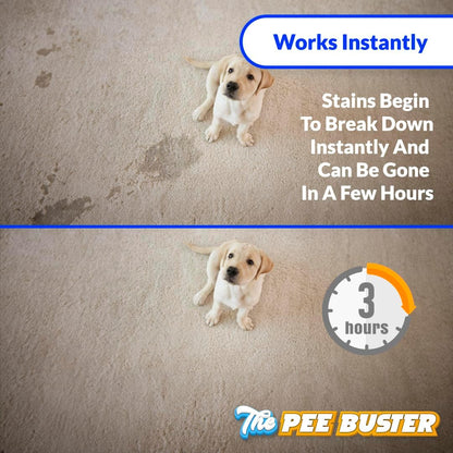 The Pee Buster Pet Stain Remover - Cleaning Spray for Dog and Cat Urine with 5 Cleaning Tablets