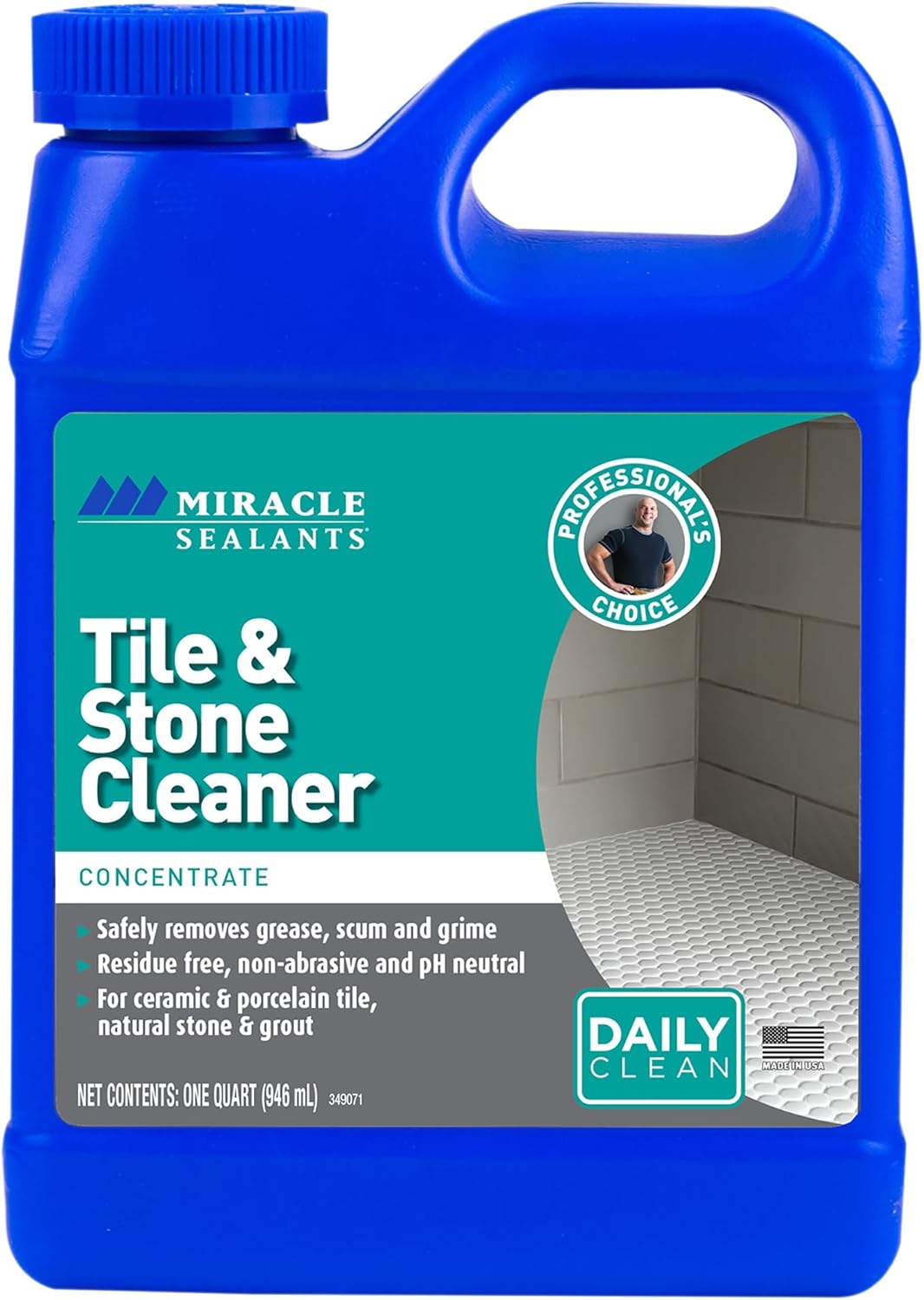 Miracle Sealants Tile & Stone Cleaner Concentrate for Natural Stone, Tile & Grout, 32 oz