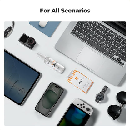 K&F CONCEPT Lens Cleaner Spray Kit | 60ML Glasses Cleaner x2 + Microfiber Cleaning Cloth x2 | Lens and Screen Cleaning Kit | Alcohol Free Eyeglasses, Camera, VR/AR Headset, and Screen Cleaning