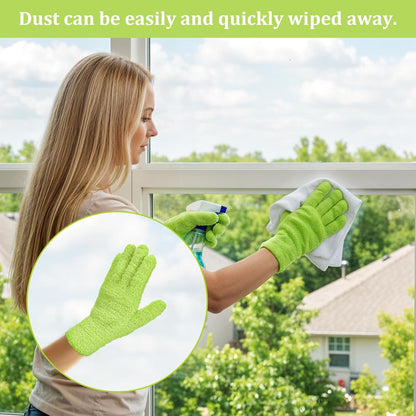 Abeillo Microfiber Gloves for Plants Dusting Cleaning, Reusable Washable Cleaning Gloves Mittens House Cars Blinds Dusting