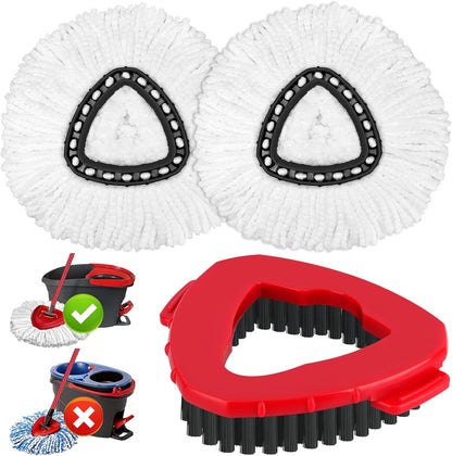 Mop Replacement Heads for O-Ceda Mop Replace Head EasyWrin Spin Mop Heads Replacements, Microfiber Spin Mop Refills, Easy Cleaning Mop Head Replacement (White-3 Mop Heads)