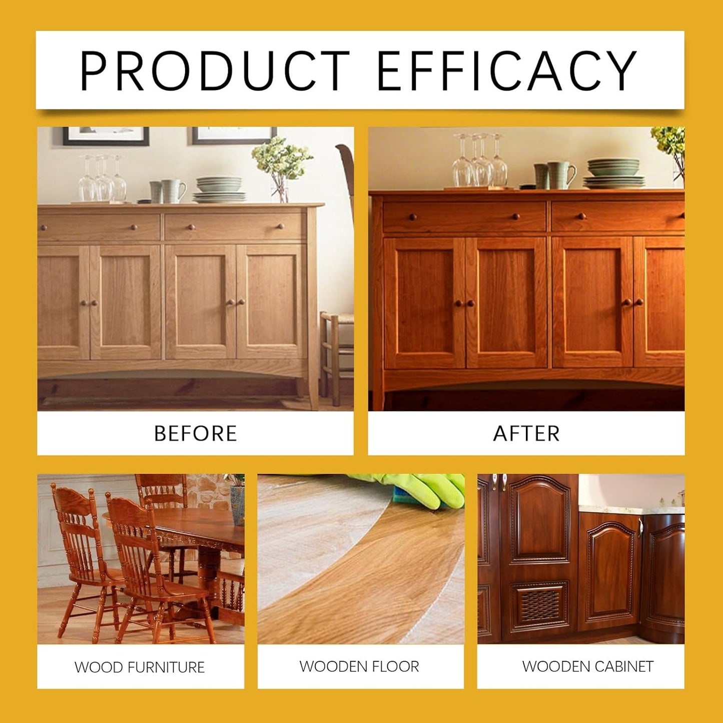 Beeswax Wood Polish, Natural Beeswax Spray for Dull Furniture Care, Cleans, Polishes, Protects, Non-Greasy Wood Cleaner for Furniture, Floors (1PCS*120ML)