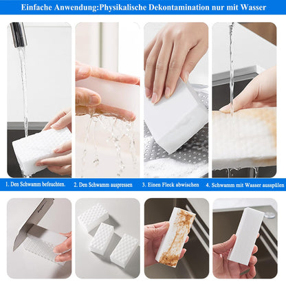 Magic Erasers Sponge, 100 Pack Extra Premium Melamine Sponge Foam Cleaning Pads in Bulk, Non-Scratch Scrub Sponge, Household Cleaning Kitchen Dish Sponges (White)