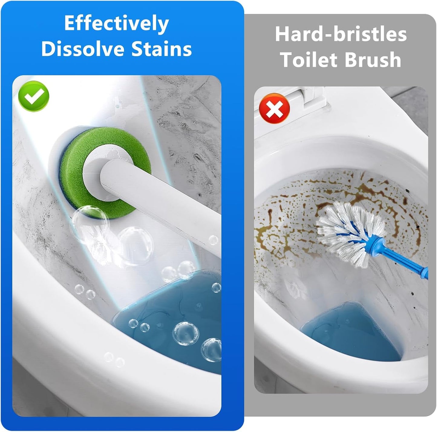 Disposable Toilet Brush,Toilet Bowl Brush and Holder Set with 24 Wand Refills, Wall Mounted Cleaning Brush for Bathroom Toilet (Toilet Brush Set,1)