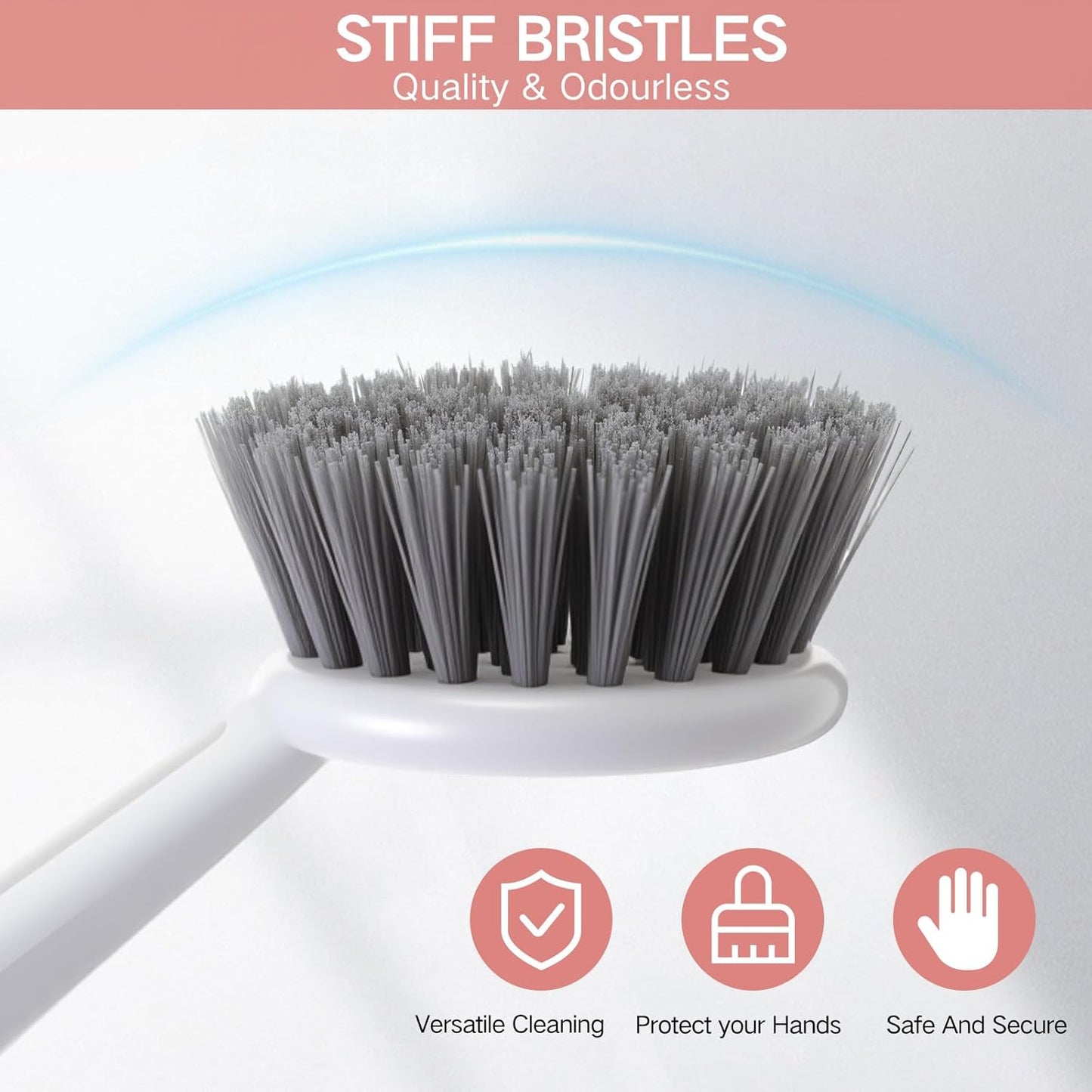 Patelai 12 Pack Kitchen Scrub Dish Brush with Long Handle Dish Scrubber with Stiff Bristles Scrub Brushes for Kitchen Dishes Washing Tools, Pots, Pans and Sink Cleaning (Celadon)